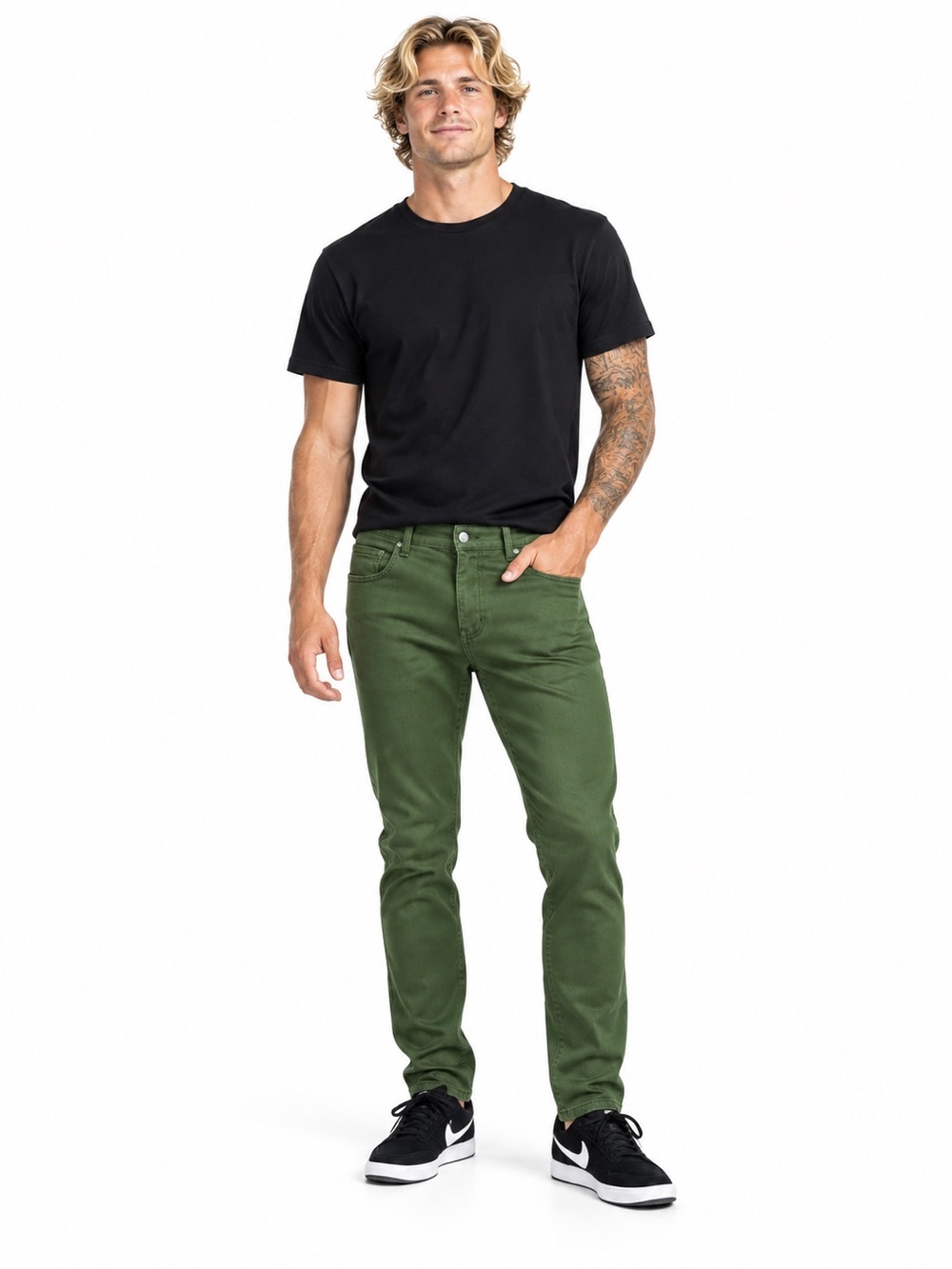 Perfect Jeans Men’s Olive Green Slim-Fit Jeans | L/30 | NWOT